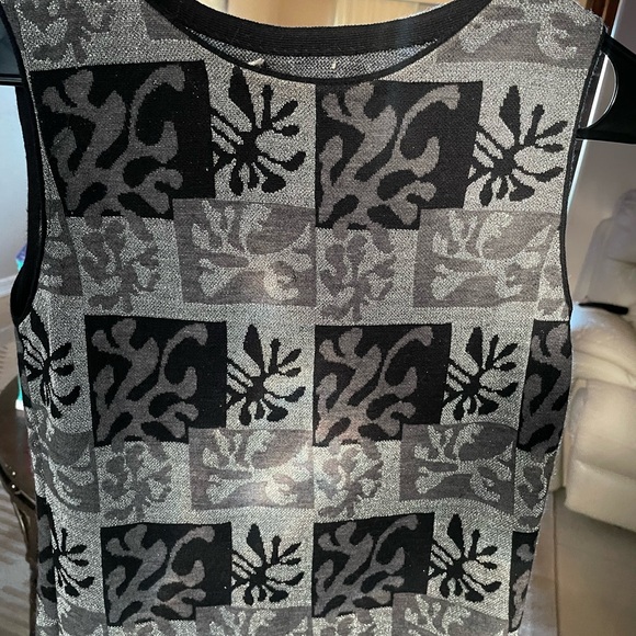 Vintage 60s Goldworm knit abstract print black and silver dress - Picture 13 of 15